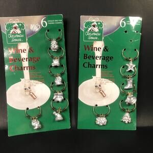 wine and beverage charms christmas house 11 unique silver color small beads